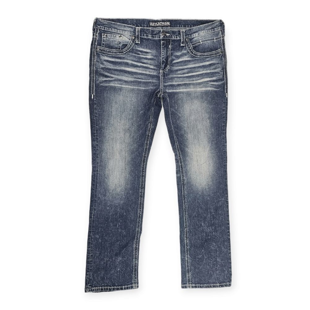 Affliction‎ Gage Straight Leg Blue Denim Jeans Men's Size 42